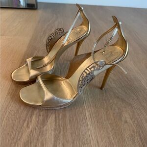 Fendi Gold High Heel Sandals
